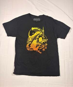 Pleasant Getaway Japanese Graphic T-Shirt Koi Daruma Geisha Black Large